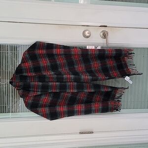 J. Crew Made in Italy Wool Scarf / Shawl Tartan Plaid 70 inches Long